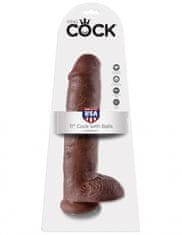 King Cock DILDO King Cock With Balls Brown 11"