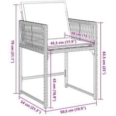 Vidaxl Vrtni stoli z blazinami 4 kosi bež poli ratan