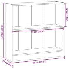 Vidaxl Knjižna omara siva sonoma 80x24x76 cm inženirski les