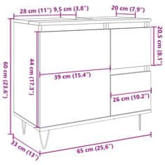 Vidaxl Omarica za umivalnik starinski les 60x30x60 cm inženirski les