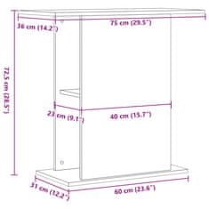 Vidaxl Stojalo za akvarij artisan hrast 36x75x72,5 cm inž. les