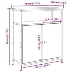 Vidaxl Komoda artisan hrast 70x30x80 cm inženirski les