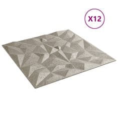 Vidaxl Stenski paneli 12 kosov beton 50x50 cm XPS 3 m² ametist