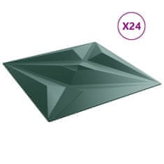 Vidaxl Stenski paneli 24 kosov zeleni 50x50 cm XPS 6 m² zvezda