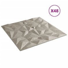 Vidaxl Stenski paneli 48 kosov beton 50x50 cm XPS 12 m² ametist