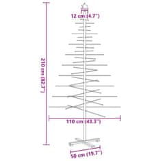 Vidaxl Lesena novoletna jelka za okras 210 cm trdna borovina