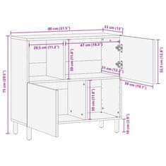 Vidaxl Komoda črn 80x33x75 cm inženirski les