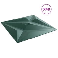 Vidaxl Stenski paneli 48 kosov zeleni 50x50 cm XPS 12 m² zvezda