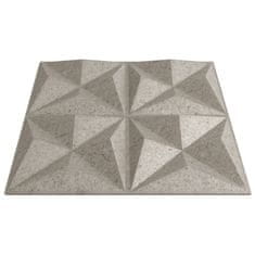 Vidaxl Stenski paneli 12 kosov beton 50x50 cm XPS 3 m² origami