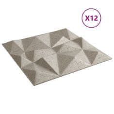 Vidaxl Stenski paneli 12 kosov beton 50x50 cm XPS 3 m² diamant