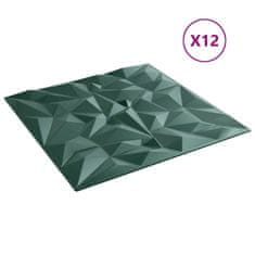 Vidaxl Stenski paneli 12 kosov zeleni 50x50 cm XPS 3 m² ametist