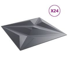 Vidaxl Stenski paneli 24 kosov sivi 50x50 cm XPS 6 m² zvezda