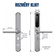 BOT Smart ročaj srebrn 90 mm Tuya