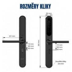 BOT Pametni ročaj TTLock H1 72 mm črn