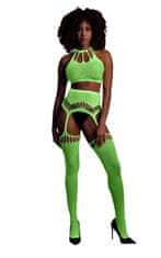 Ero Two Piece with Crop Top and Stockings - Green - XS/XL