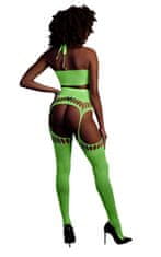 Ero Two Piece with Crop Top and Stockings - Green - XS/XL