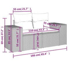 Vidaxl Vrtna sedežna garnitura 6-delna z blazinami rjav poli ratan