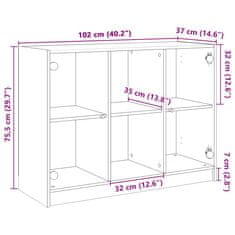 Vidaxl Komoda bela 102x37x75,5 cm inženirski les