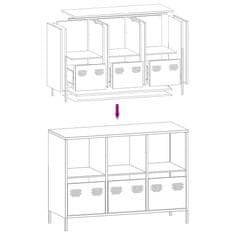 Vidaxl Komoda roza 101,5x39x73,5 cm hladno valjano jeklo