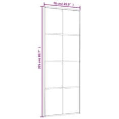 Vidaxl Drsna vrata mlečno ESG steklo in aluminij 76x205 cm bela