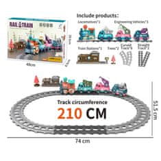 CAB Toys Otroški komplet električnih vlakcev Rail Train