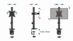 Gembird MA-D1-02 Namizna roka za enojni monitor 17”-32” črna