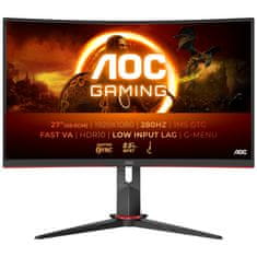 AOC Monitor 68,6 cm (27,0) C27G2Z3 1920x1080 Curved Gaming 280Hz Fast-VA 0,5ms 2xHDMI DisplayPort HAS AdaptiveSync HDR10 G2