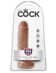 King Cock DILDO King Cock With Balls Tan 7''