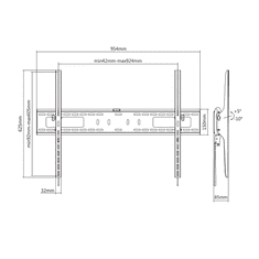 S-box Stenski nosilec PLB-4269T (60-100zoll/75KG/900x600)