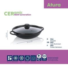 Wok Atura iz litega aluminija črne barve 4 l KL-15174