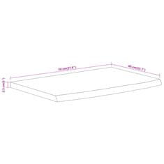 Vidaxl Stenska polica 70x40x2,5 cm pravokotna akacija naraven rob