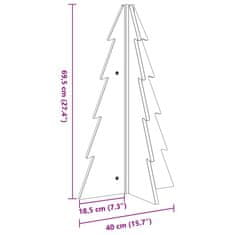 Vidaxl Lesena novoletna jelka za okras bela 69,5 cm trdna borovina