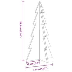 Vidaxl Lesena novoletna jelka za okras 59,5 cm trdna borovina