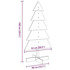 Vidaxl Lesena novoletna jelka za okras 100 cm trdna borovina