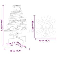 Vidaxl Lesena dekorativna novoletna jelka rjava 60 cm trdna borovina