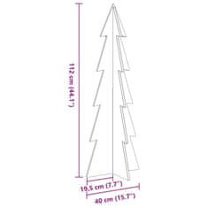 Vidaxl Lesena dekorativna novoletna jelka rjava 112 cm trdna borovina