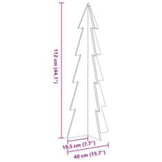 Vidaxl Lesena novoletna jelka za okras 112 cm trdna borovina