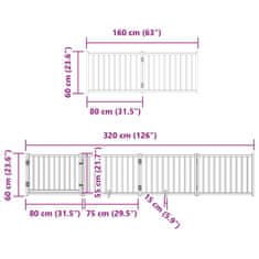 Vidaxl Ograda za pse z vrati zložljiva 6 panelov rjava 480 cm les