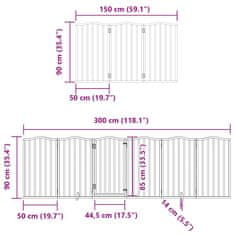 Vidaxl Ograda za pse z vrati zložljiva 9 panelov črna 450 cm les