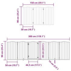 Vidaxl Ograda za pse z vrati zložljiva 15 panelov črna 750 cm les