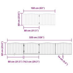 Vidaxl Ograda za pse z vrati zložljiva 12 panelov črna 960 cm les