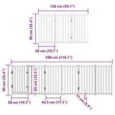 Vidaxl Ograda za pse z vrati zložljiva 12 panelov rjava 600 cm les