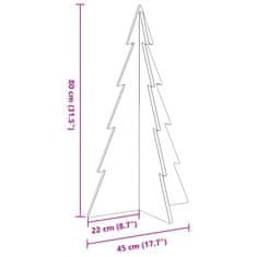 Vidaxl Lesena novoletna jelka za okras 80 cm trdna borovina