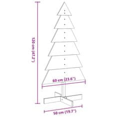 Vidaxl Lesena novoletna jelka za okras 120 cm trdna borovina