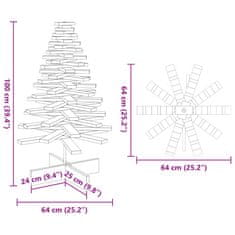 Vidaxl Lesena novoletna jelka za okras 100 cm trdna borovina