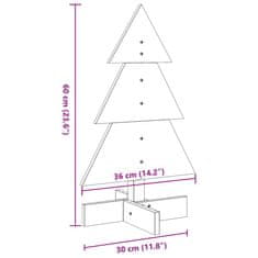 Vidaxl Lesena dekorativna novoletna jelka rjava 60 cm trdna borovina