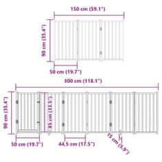 Vidaxl Ograda za pse z vrati zložljiva 15 panelov rjava 750 cm les