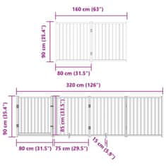 Vidaxl Ograda za pse z vrati zložljiva 12 panelov bela 960 cm les