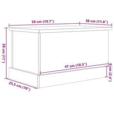 Vidaxl Škatla za shranjevanje artisan hrast 30x50x28 cm inženirski les