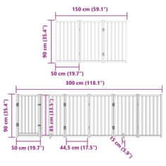 Vidaxl Ograda za pse z vrati zložljiva 12 panelov črna 600 cm les